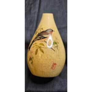 Vintage Vase Bird on Limb